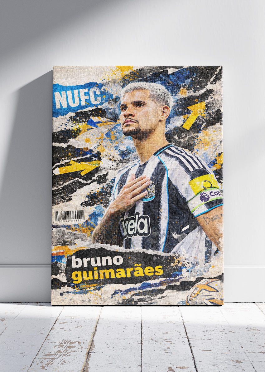 Bruno Guimarães Newcastle United Street Art Poster Canvas & Print – AI PRINT LAB