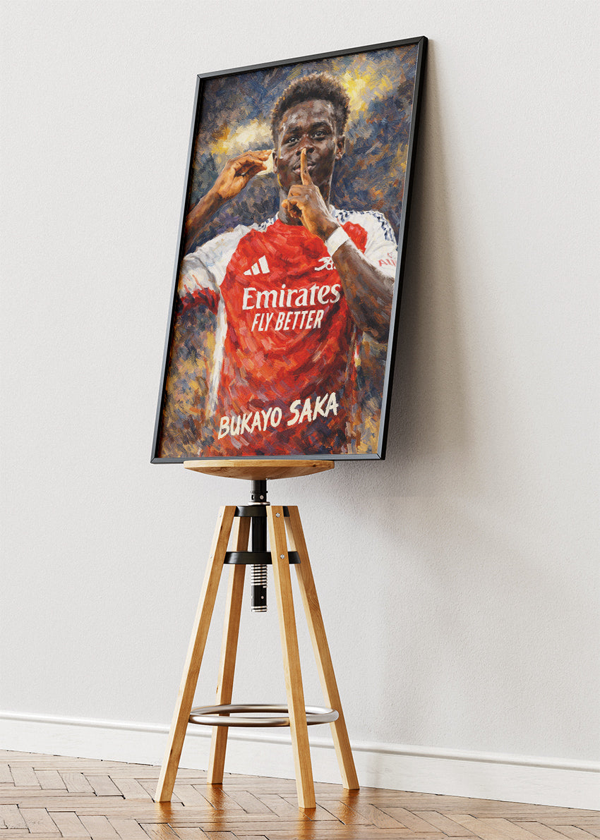 Bukayo Saka Arsenal Painterly Portrait Poster Canvas & Print – AI PRINT LAB