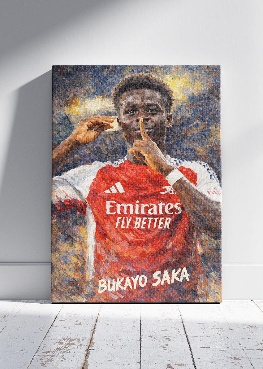 Bukayo Saka Arsenal Painterly Portrait Poster Canvas & Print – AI PRINT LAB