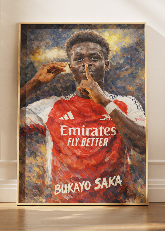 Bukayo Saka Arsenal Painterly Portrait Poster Canvas & Print – AI PRINT LAB
