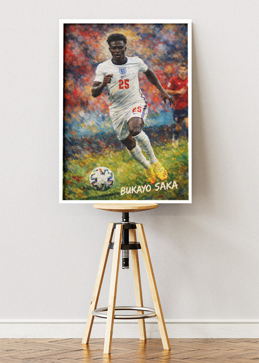 Bukayo Saka England Football Poster Canvas & Print – AI PRINT LAB