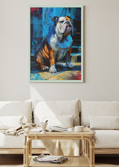 Bulldog Canvas Print & Poster – Modern Artistic Dog Wall Art – AI PRINT LAB
