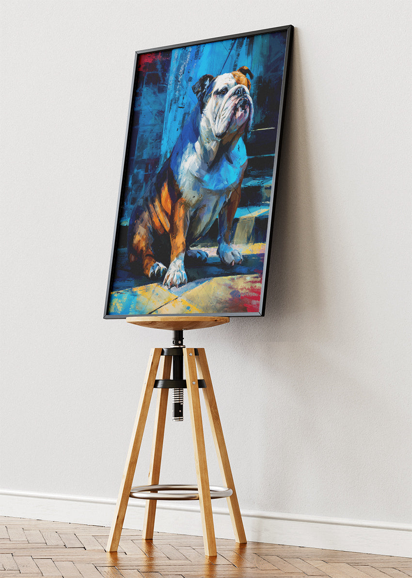 Bulldog Canvas Print & Poster – Modern Artistic Dog Wall Art – AI PRINT LAB