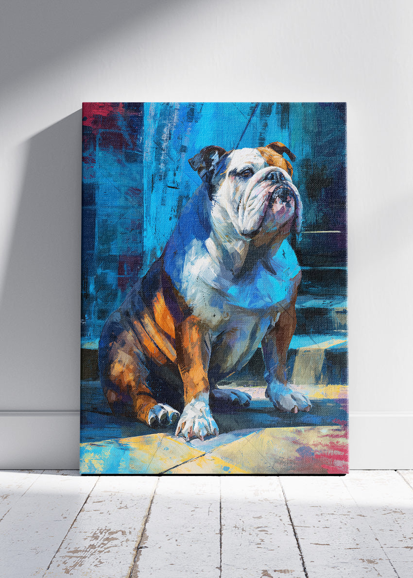 Bulldog Canvas Print & Poster – Modern Artistic Dog Wall Art – AI PRINT LAB