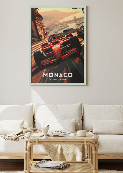 Monaco Monte Carlo Formula Racing Poster & Canvas Print | Luxury Motorsport Wall Art