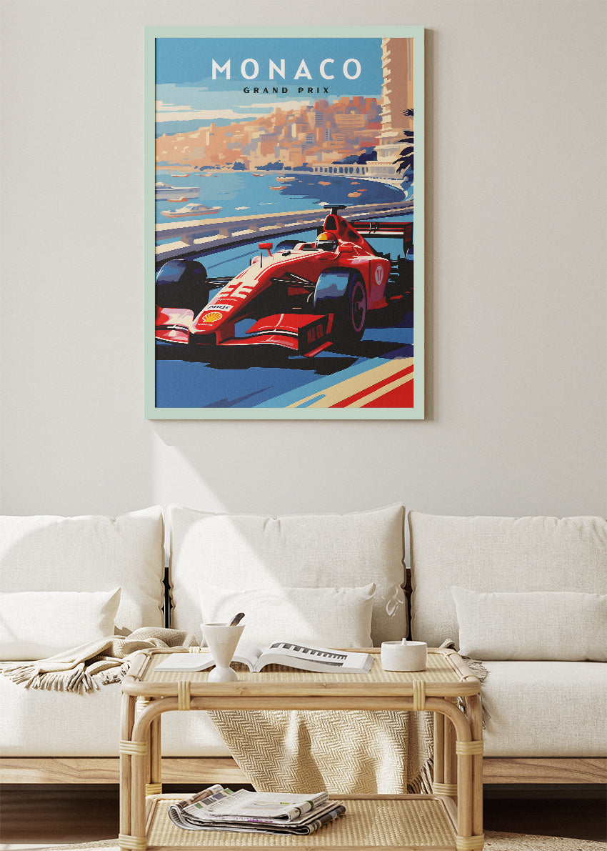 Monaco Grand Prix Formula Racing Poster & Canvas Print | Coastal Motorsport Wall Art