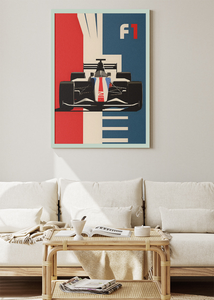 Formula 1 Minimalist Racing Poster & Canvas | Modern F1 Wall Art Print