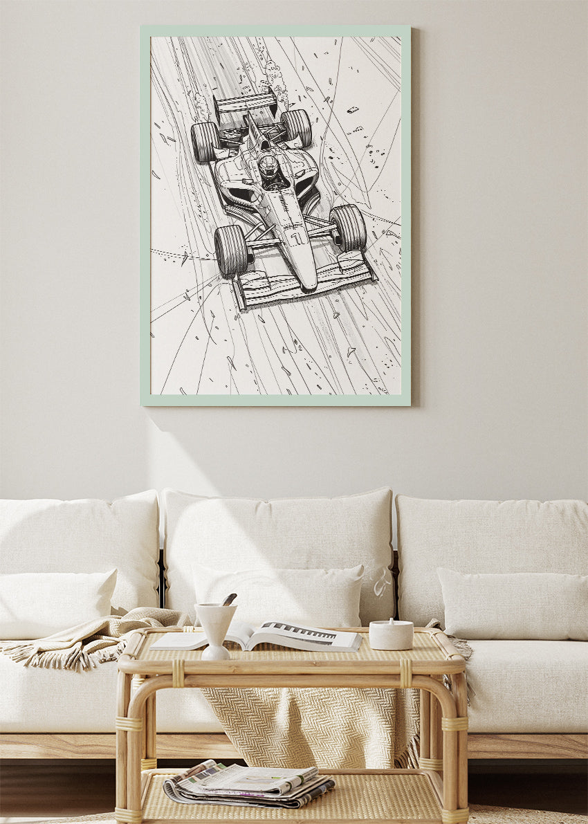 Formula 1 Line Art Poster & Canvas | Minimal Motorsport Sketch Wall Art