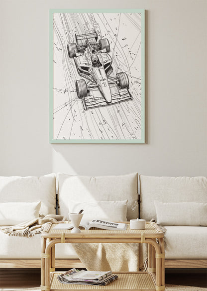 Formula 1 Line Art Poster & Canvas | Minimal Motorsport Sketch Wall Art