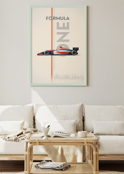 Formula One Minimal Racing Poster & Canvas | Modern Motorsport Wall Art