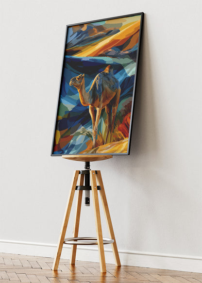 Camel Desert Landscape Poster & Canvas Print – Colorful Modern Art