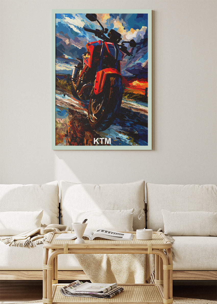 KTM Street Fury Motorcycle Wall Art Poster & Canvas