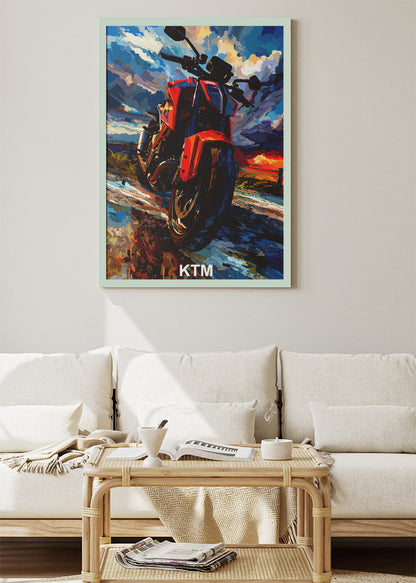KTM Street Fury Motorcycle Wall Art Poster & Canvas