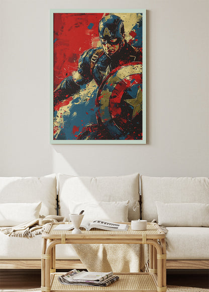Captain America Shield Portrait Canvas & Poster Print – AI PRINT LAB
