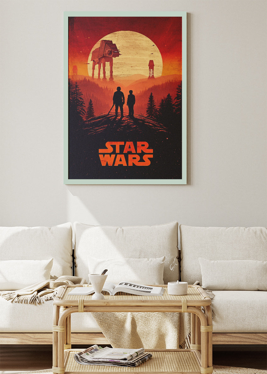 Star Wars Sunset AT-AT Silhouette Portrait Canvas & Poster Print – AI PRINT LAB