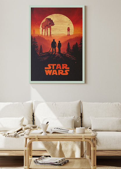Star Wars Sunset AT-AT Silhouette Portrait Canvas & Poster Print – AI PRINT LAB