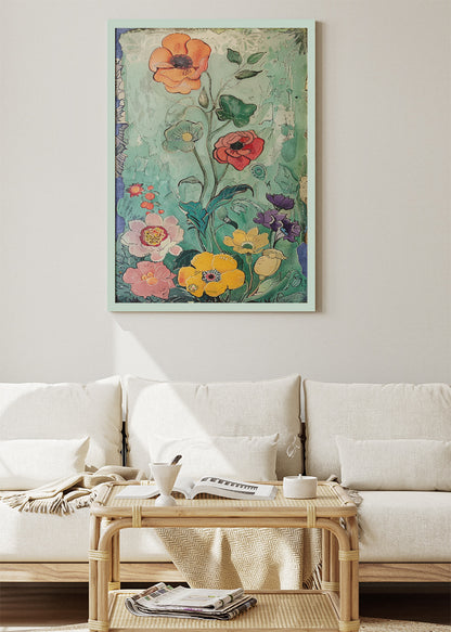 Vintage Botanical Floral Garden Illustration Canvas & Poster Print – AI PRINT LAB