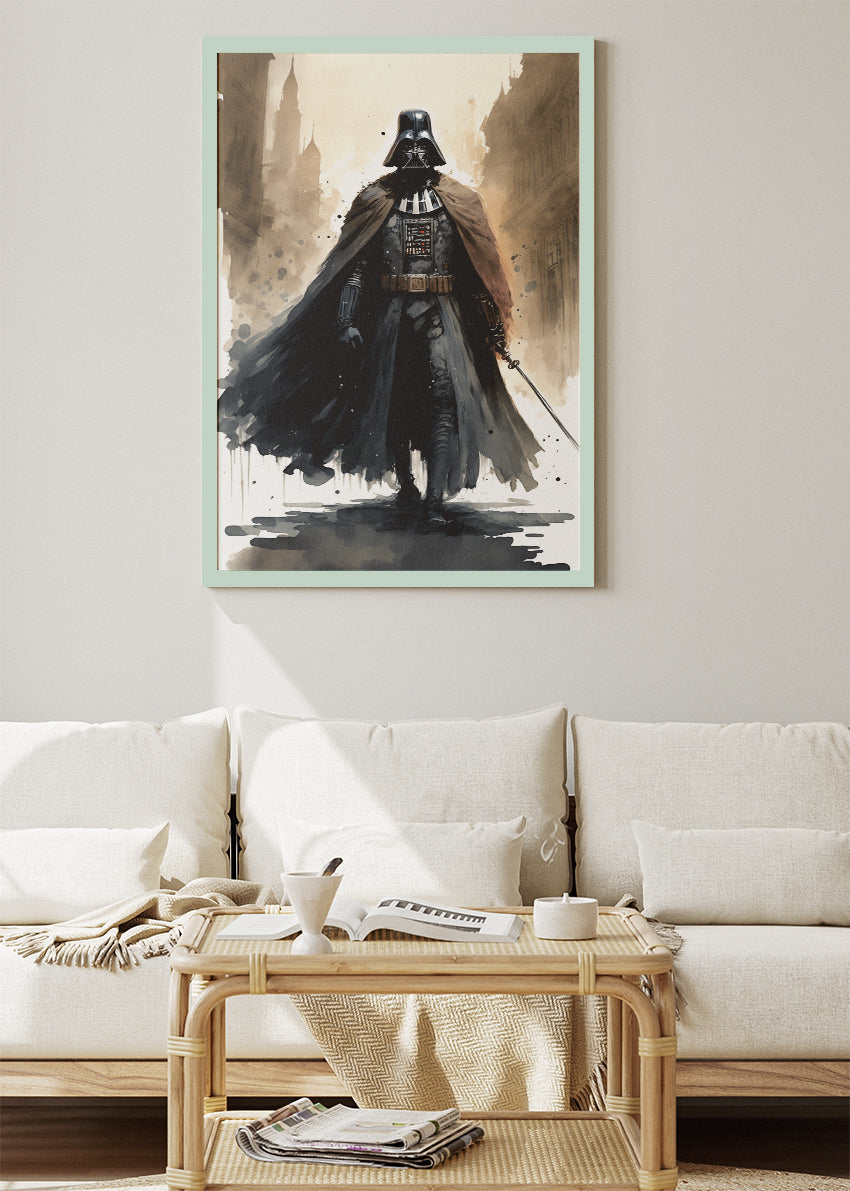 Darth Vader Urban Watercolor Portrait Canvas & Poster Print – AI PRINT LAB