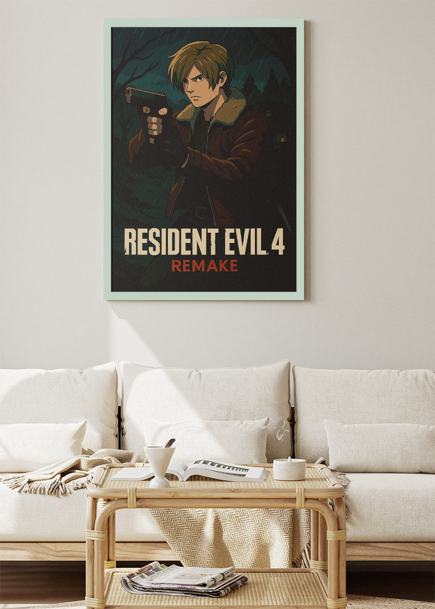 Survival Horror Action Wall Art Poster & Canvas – Dark Cinematic Gaming Artwork