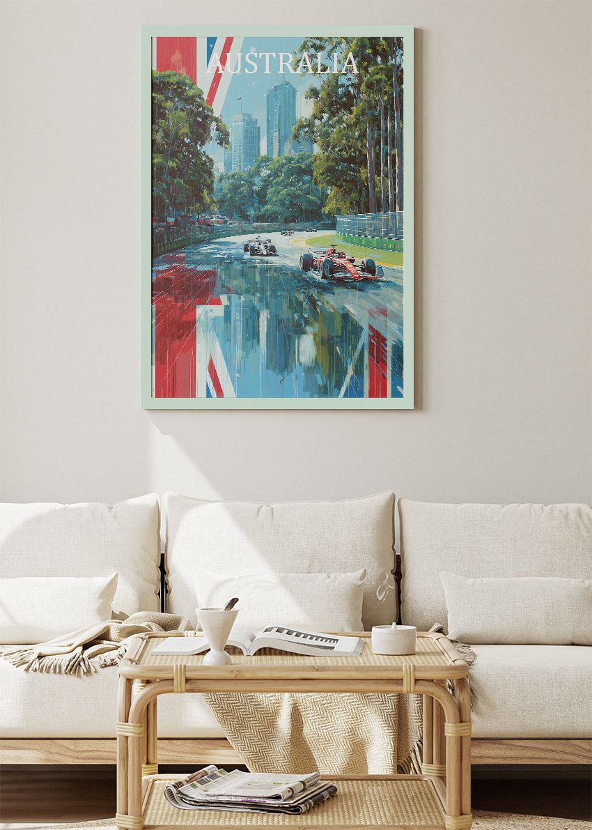 Australia Formula Racing Urban Poster & Canvas Print | Modern City Circuit Wall Art