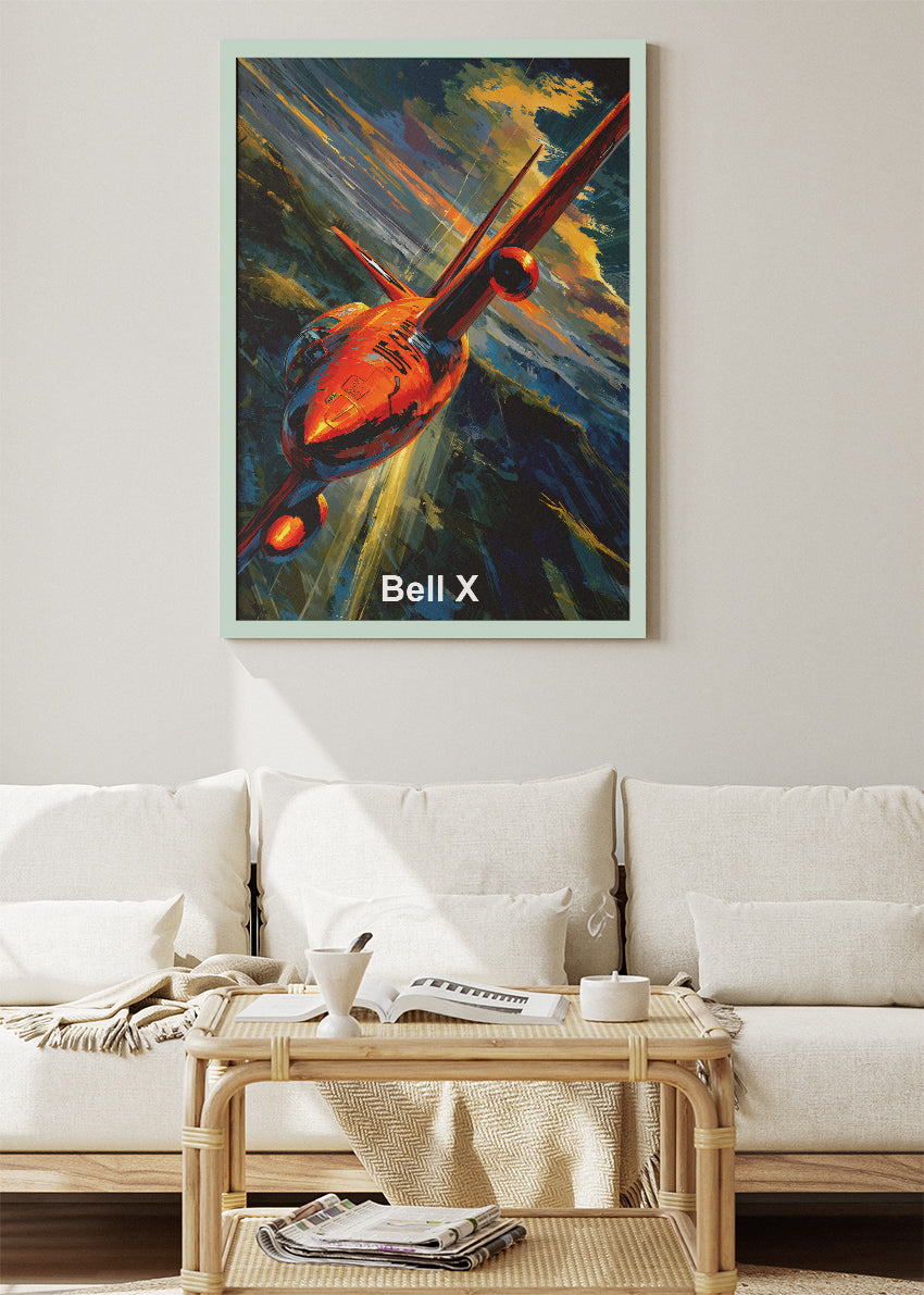 Bell X-1 Supersonic Rocket Plane Poster & Canvas Print – Aviation Art – Aiprintlab