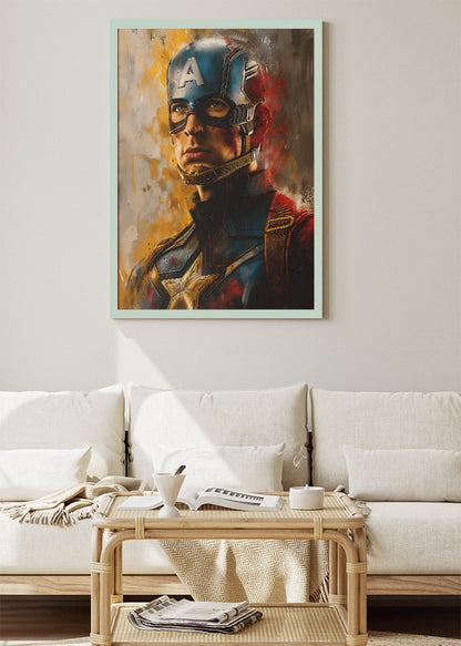 Captain America Cinematic Portrait Canvas & Poster Print – AI PRINT LAB