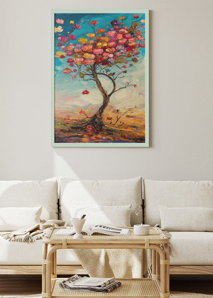 Colorful Blossom Tree Abstract Landscape Canvas & Poster Print – AI PRINT LAB