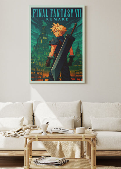 Epic Fantasy RPG Wall Art Poster & Canvas – Futuristic City Gaming Artwork