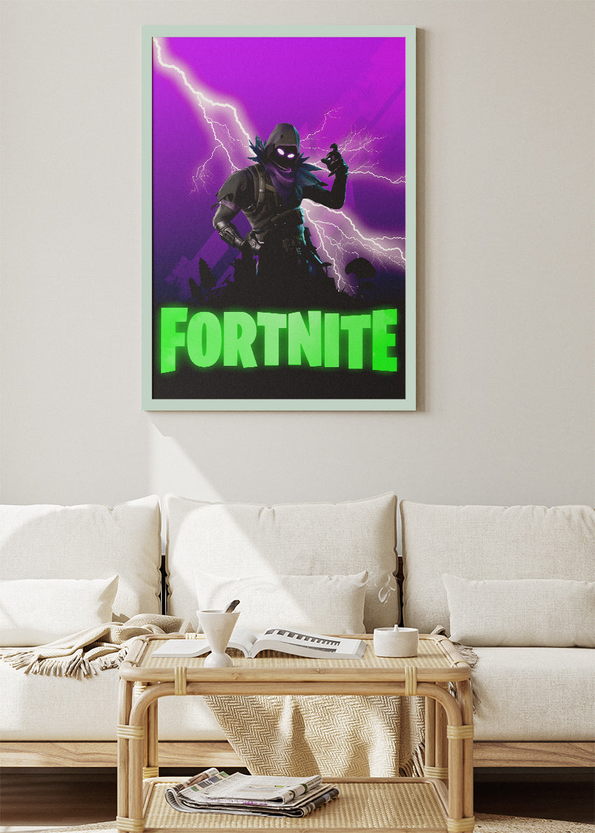 Fortnite Gaming Wall Art Poster & Canvas – Neon Storm Action Artwork