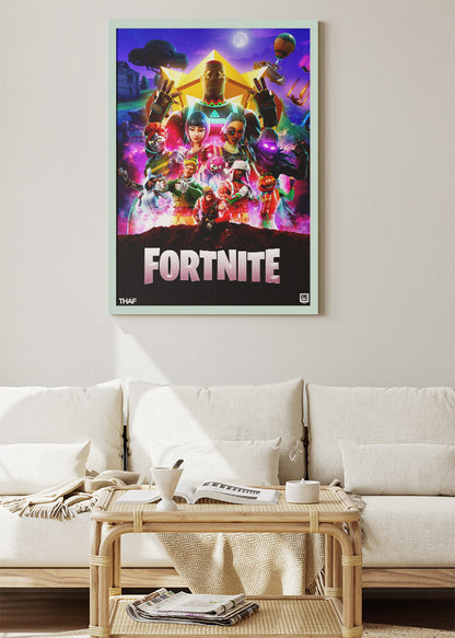 Multiplayer Fortnite Wall Art Poster & Canvas – Neon Hero Gaming Artwork