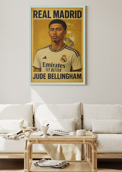 Real Madrid Jude Bellingham Wall Art | Iconic Football Poster & Canvas