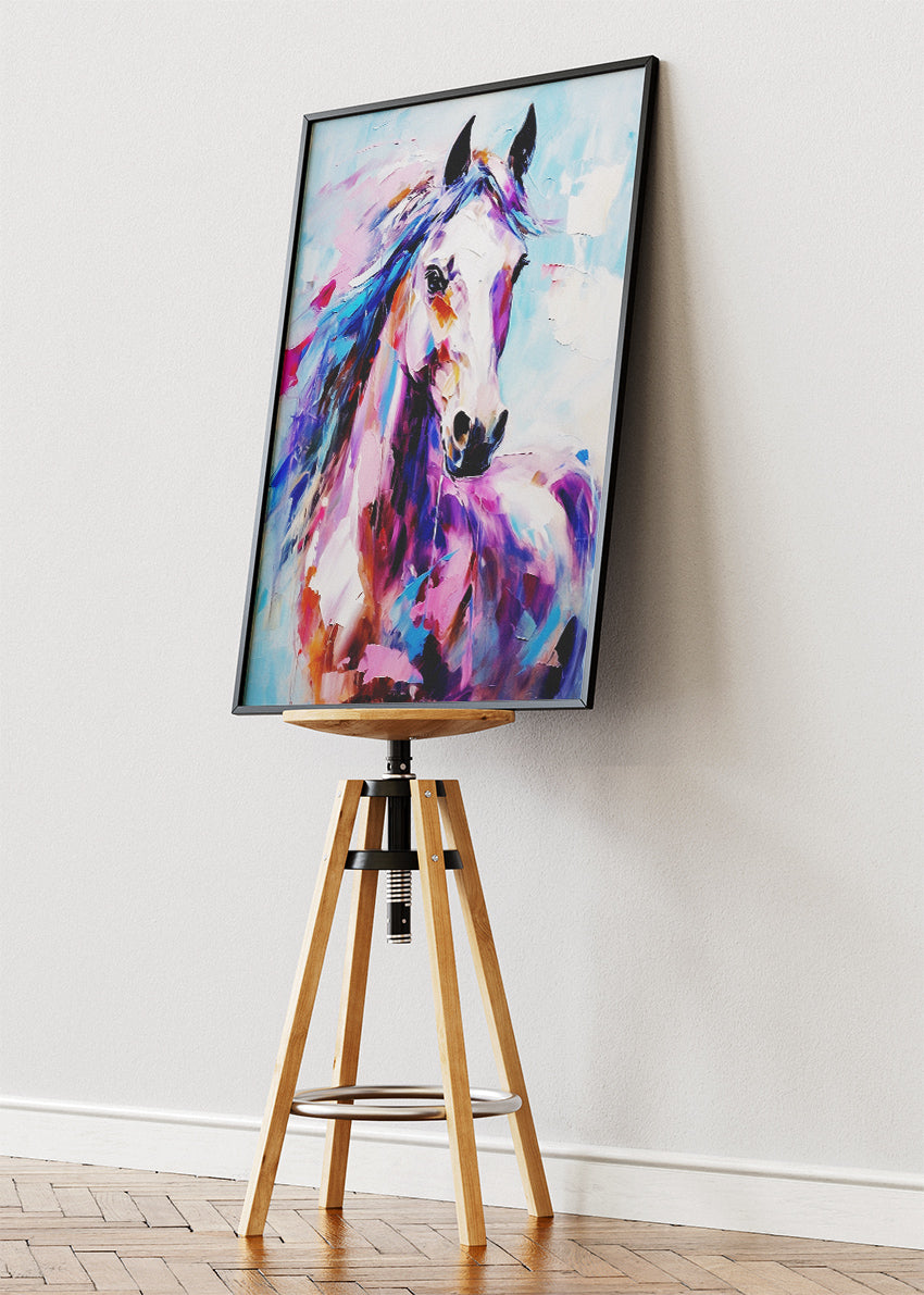 Vibrant Abstract Horse Poster & Canvas Print – Colorful Modern Equine Art