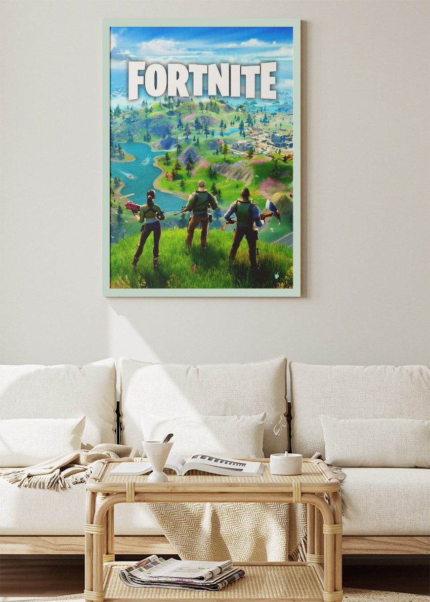 Open World Fortnite Landscape Wall Art Poster & Canvas – Adventure Gaming Artwork
