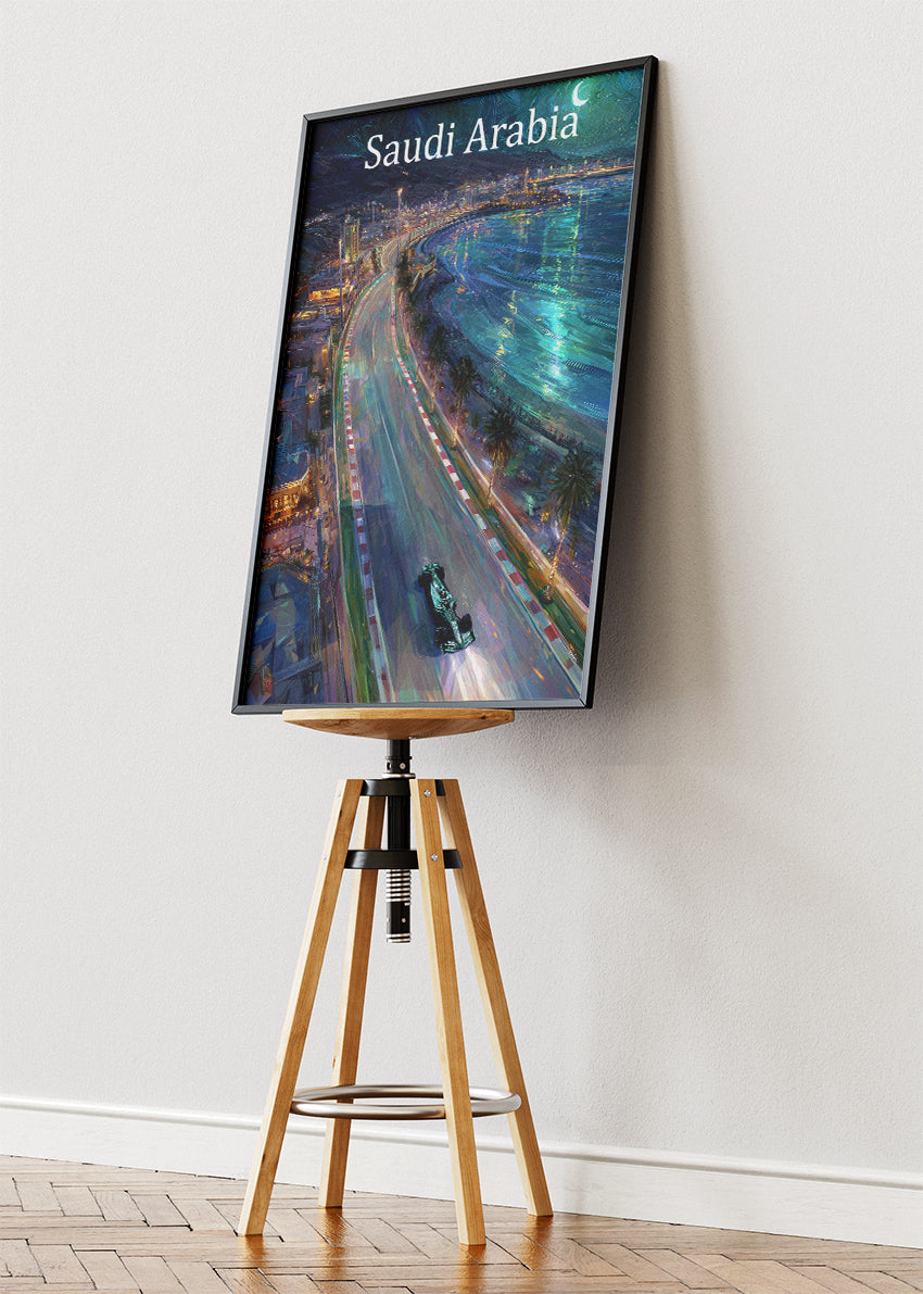 Saudi Arabia Jeddah Night Formula 1 Circuit Canvas Print & Poster – AI PRINT LAB