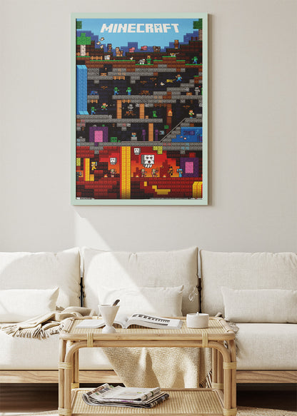 Minecraft Wall Art Poster & Canvas – Underground Block World Adventure Gaming Artwork
