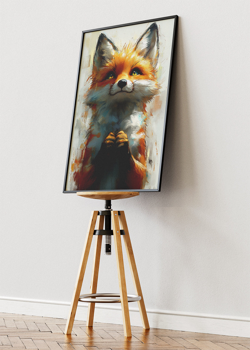 Fox Portrait Poster & Canvas Print – Expressive Modern Woodland Animal Art