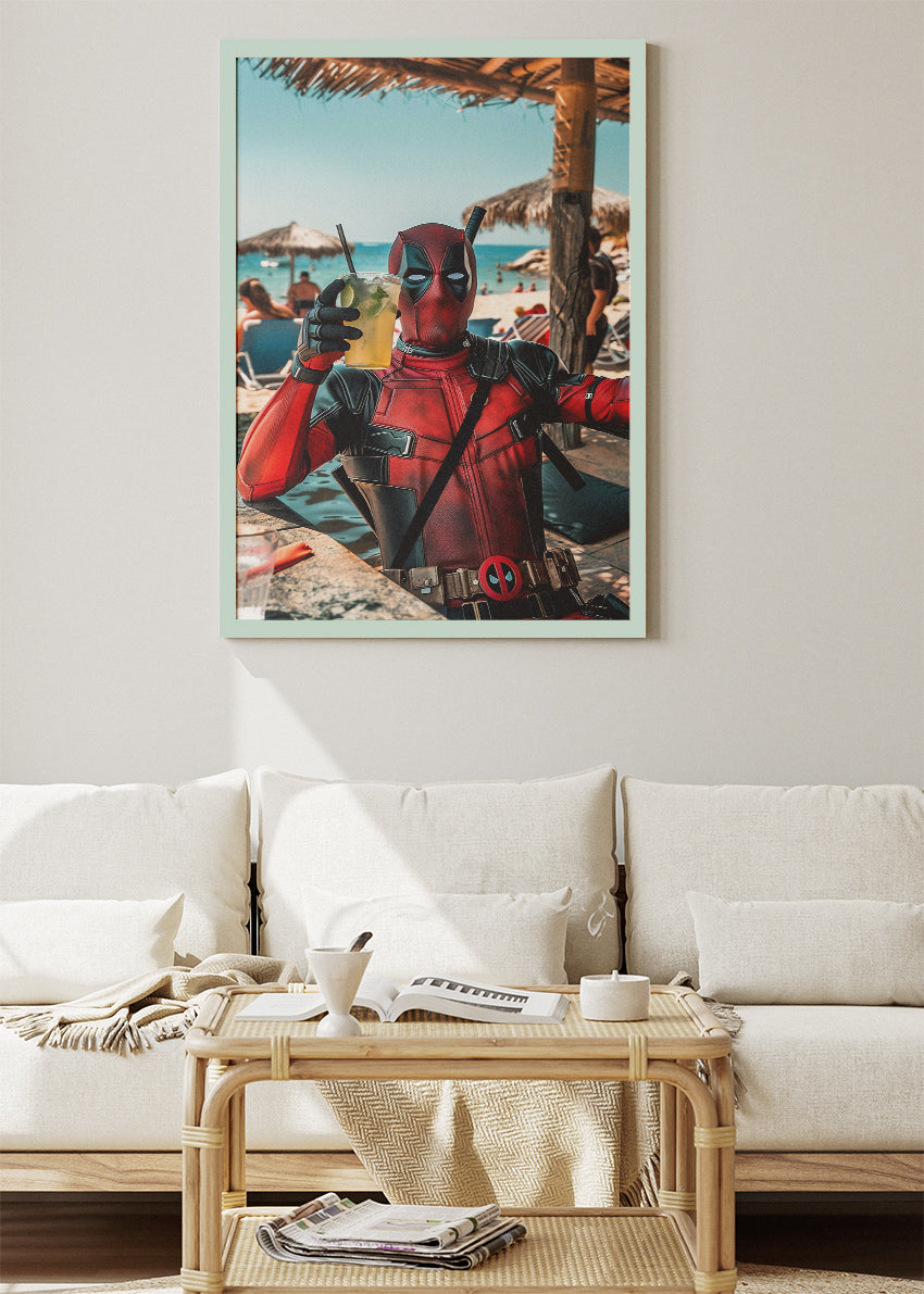 Deadpool Beach Vibes Canvas & Poster Print – AI PRINT LAB