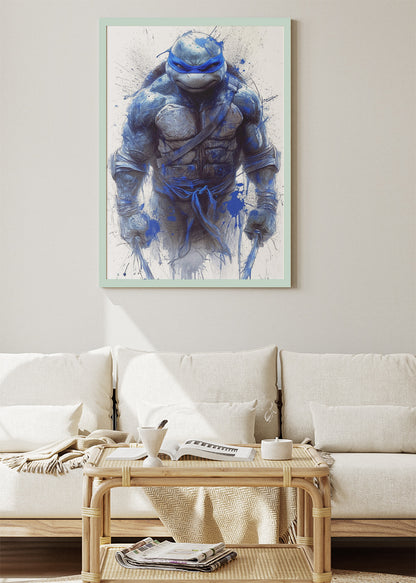 Leonardo Blue Ink Warrior Canvas & Poster Print – AI PRINT LAB