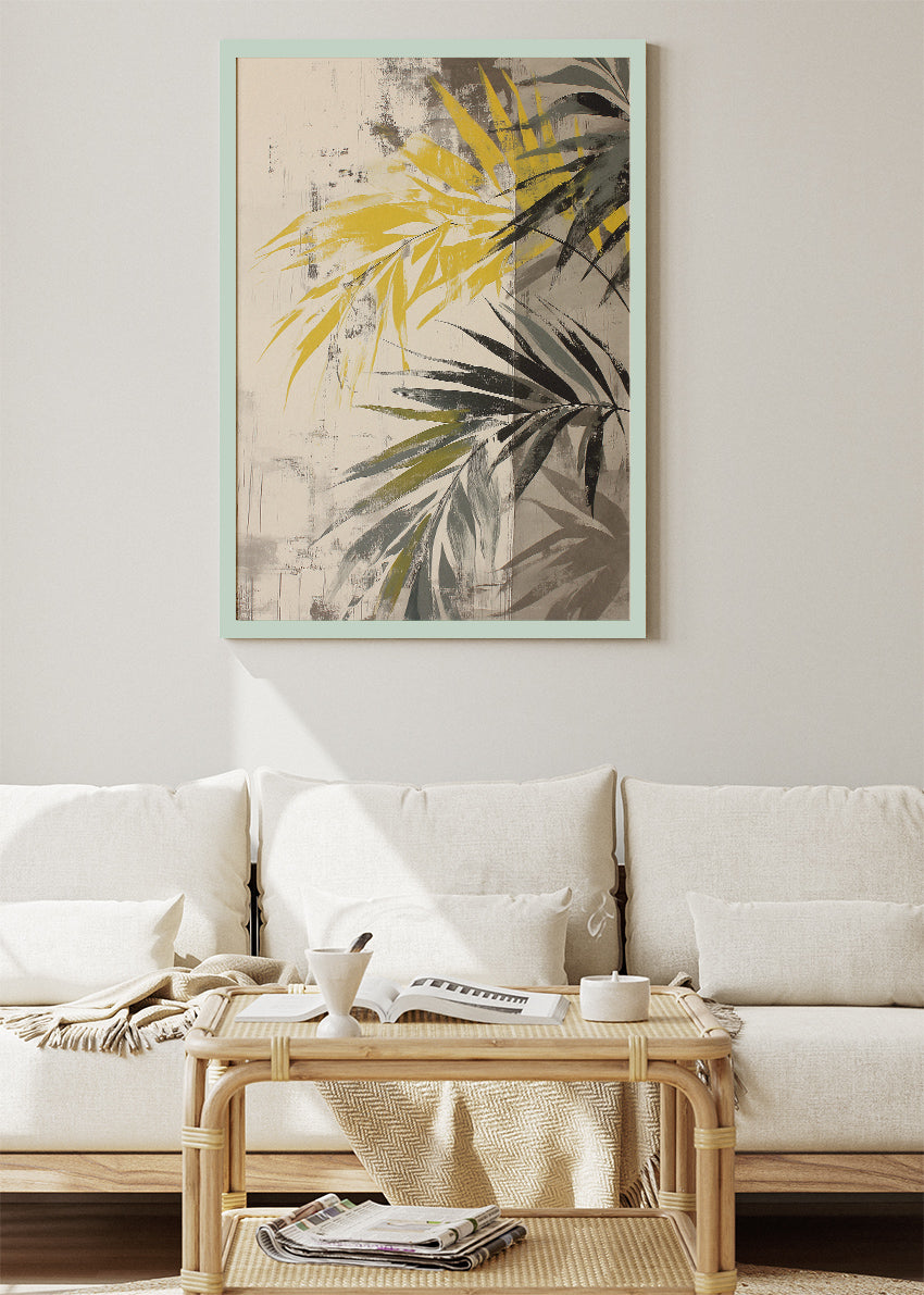 Abstract Tropical Palm Leaves Canvas & Poster Print – AI PRINT LAB