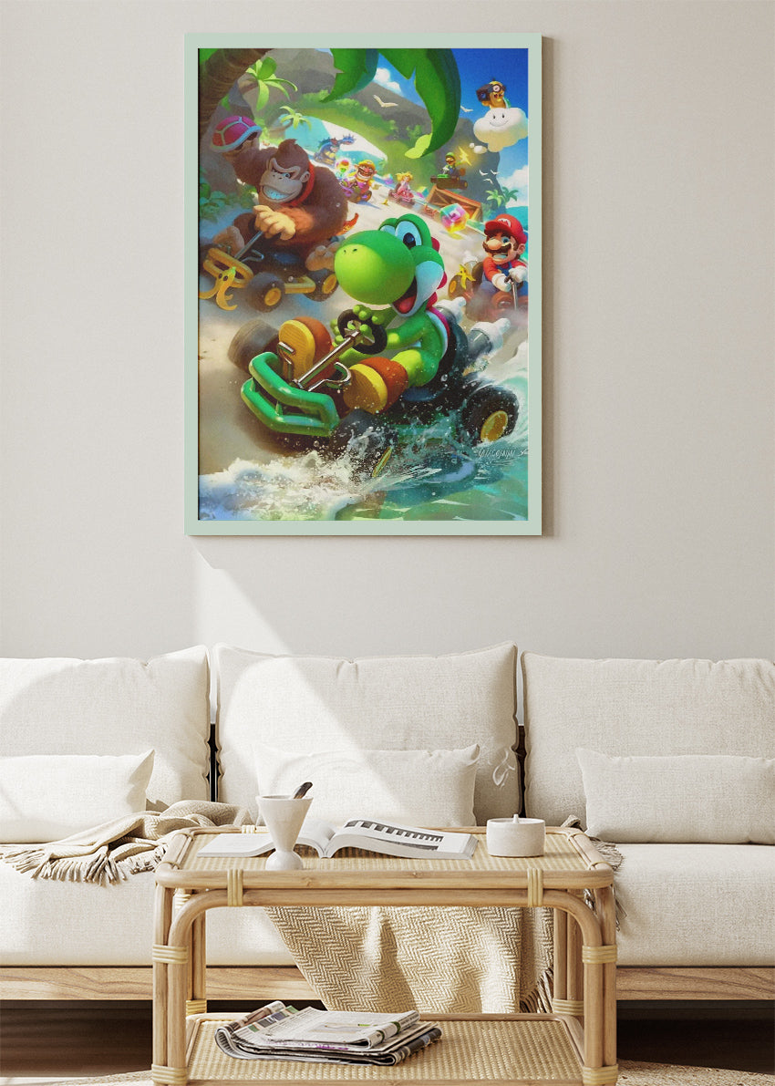 Mario Kart Wall Art Poster & Canvas – Jungle Track Racing Gaming Artwork