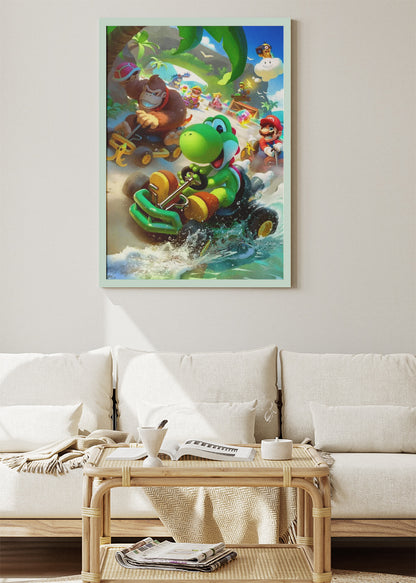 Mario Kart Wall Art Poster & Canvas – Jungle Track Racing Gaming Artwork