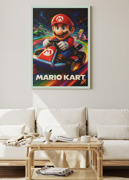 Mario Kart Wall Art Poster & Canvas – Rainbow Speed Racing Gaming Artwork