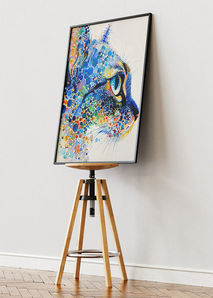 Colorful Abstract Cat Poster & Canvas Print – Modern Artistic Animal Wall Art
