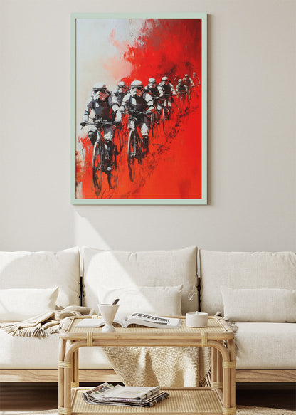 Stormtrooper Cycling Art Print & Canvas – Sci-Fi Bicycle Wall Art