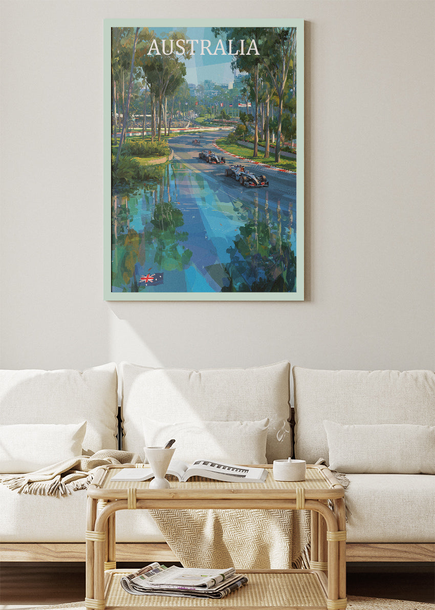 Australia Formula Racing Park Circuit Poster & Canvas Print | Scenic Motorsport Wall Art