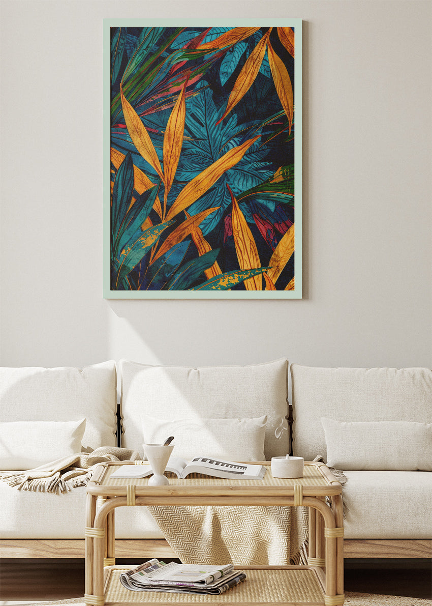Tropical Jungle Leaves Pattern Canvas & Poster Print – AI PRINT LAB