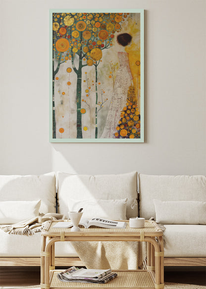 Golden Tree Dream Abstract Figure Canvas & Poster Print – AI PRINT LAB