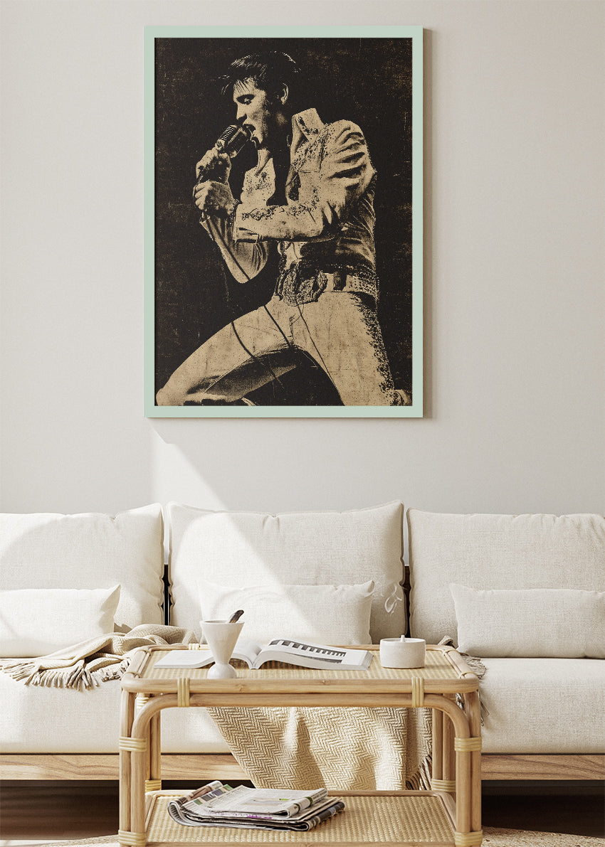 Elvis Presley Inspired Vintage Concert Poster – Retro Rock 'n' Roll Wall Art Print & Canvas