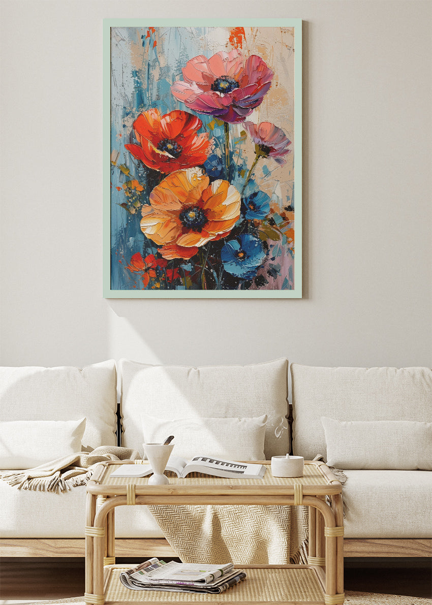 Vibrant Wildflower Bouquet Abstract Canvas & Poster Print – AI PRINT LAB