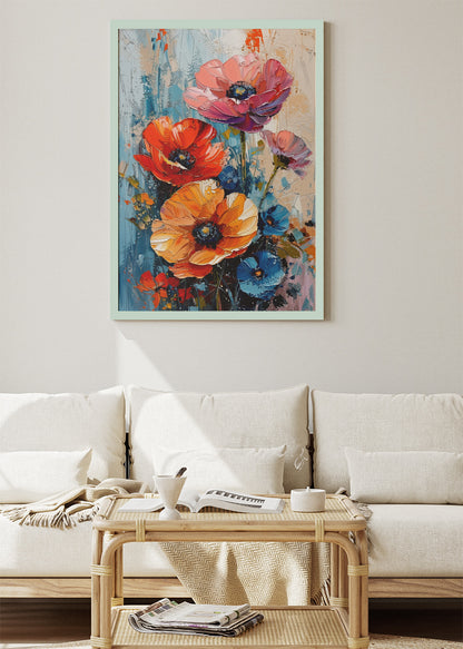 Vibrant Wildflower Bouquet Abstract Canvas & Poster Print – AI PRINT LAB